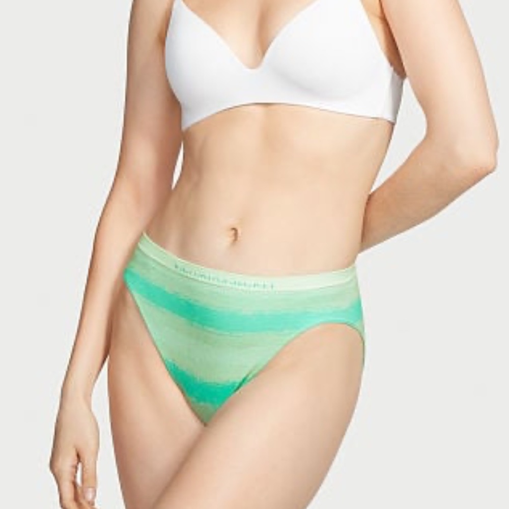 Victoria's Secret Seamless Brief Panty Seamless Teal Large NEW